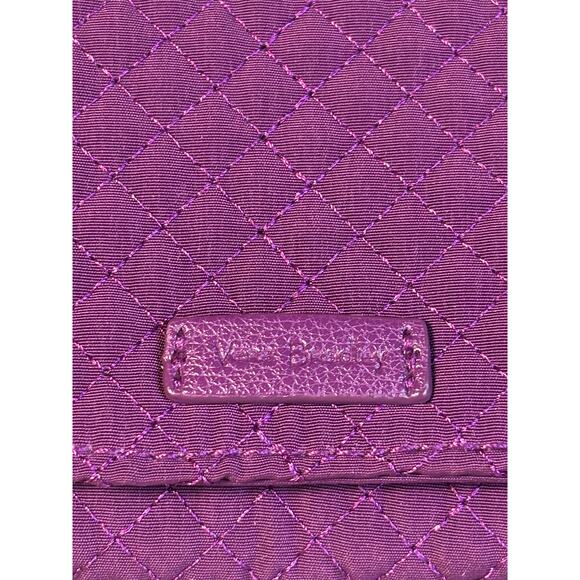 Vera Bradley RFID Riley Compact Mini Wallet Gloxinia Purple Trifold Wristlet - Picture 3 of 9